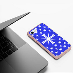 Чехол iPhone 7/8 матовый Far Cry 5: Blue Cult Symbol, цвет: 3D-светло-розовый — фото 2