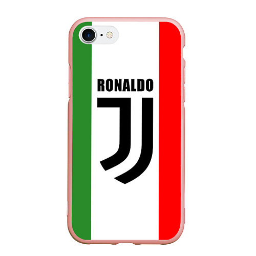 Чехол iPhone 7/8 матовый Ronaldo Juve Italy / 3D-Светло-розовый – фото 1