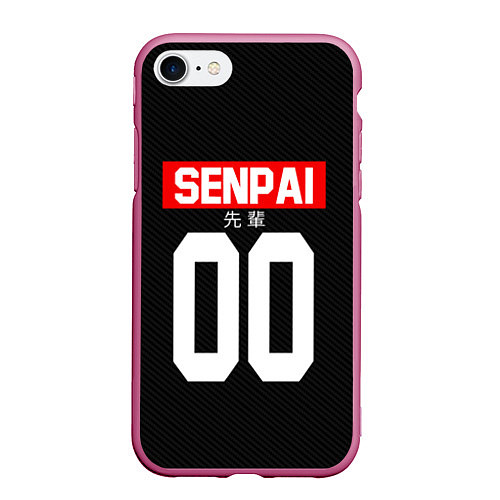 Чехол iPhone 7/8 матовый Senpai 00: Black Style / 3D-Малиновый – фото 1