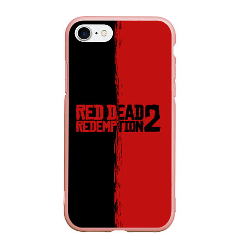 Чехол iPhone 7/8 матовый RDD 2: Black & Red / 3D-Светло-розовый – фото 1