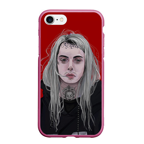 Чехол iPhone 7/8 матовый Ghostemane / 3D-Малиновый – фото 1