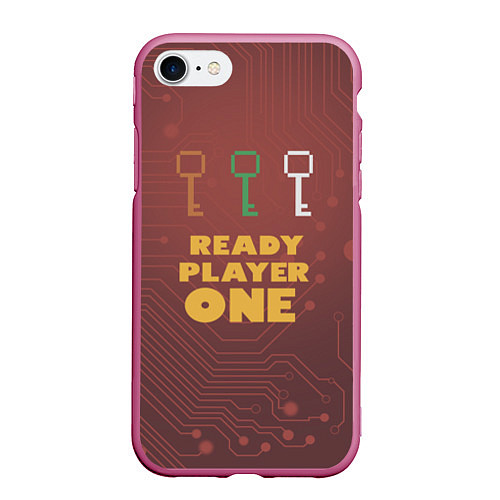 Чехол iPhone 7/8 матовый Ready player one / 3D-Малиновый – фото 1