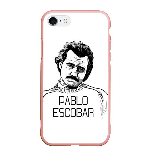 Чехол iPhone 7/8 матовый Pablo Escobar / 3D-Светло-розовый – фото 1