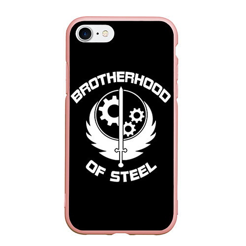 Чехол iPhone 7/8 матовый Brothood of Steel / 3D-Светло-розовый – фото 1