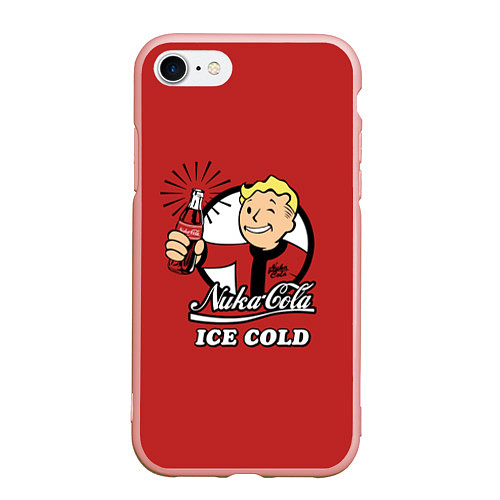 Чехол iPhone 7/8 матовый Nuka Cola: Ice Cold / 3D-Светло-розовый – фото 1