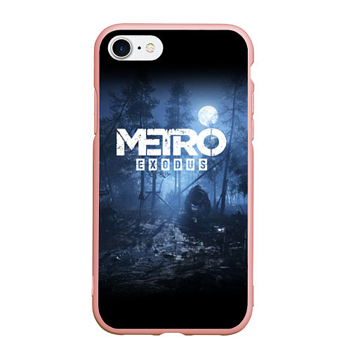 Чехол iPhone 7/8 матовый Metro Exodus: Dark Moon / 3D-Светло-розовый – фото 1