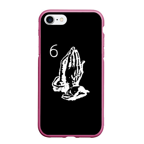 Чехол iPhone 7/8 матовый Drake 6IX / 3D-Малиновый – фото 1