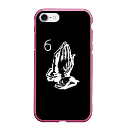 Чехол iPhone 7/8 матовый Drake 6IX, цвет: 3D-малиновый