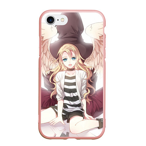 Чехол iPhone 7/8 матовый Angels of Death / 3D-Светло-розовый – фото 1