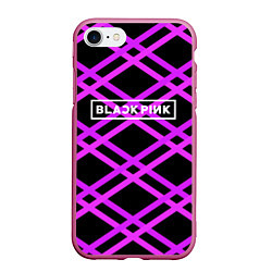 Чехол iPhone 7/8 матовый Black Pink: Neon Lines