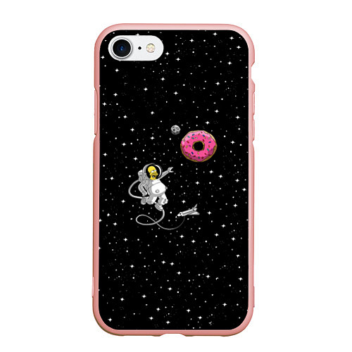 Чехол iPhone 7/8 матовый Homer Spaceman / 3D-Светло-розовый – фото 1