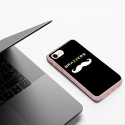 Чехол iPhone 7/8 матовый BRAZZERS, цвет: 3D-светло-розовый — фото 2