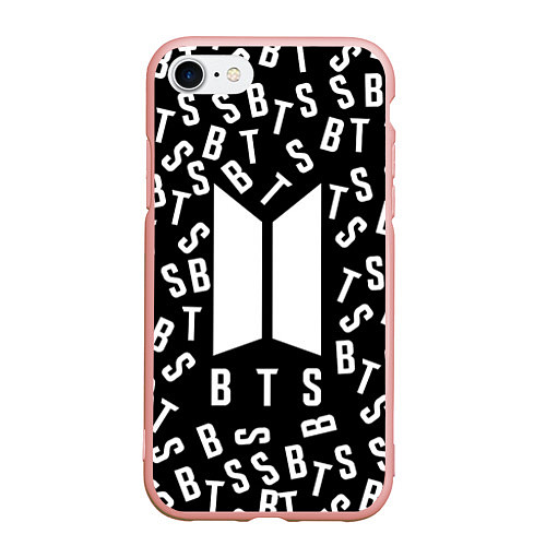Чехол iPhone 7/8 матовый BTS: Black Style / 3D-Светло-розовый – фото 1
