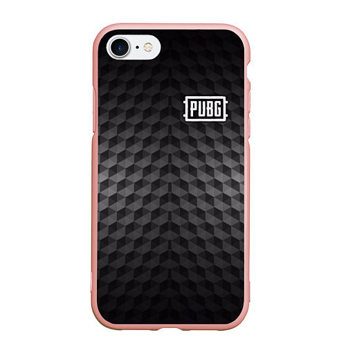 Чехол iPhone 7/8 матовый PUBG: Carbon Style / 3D-Светло-розовый – фото 1