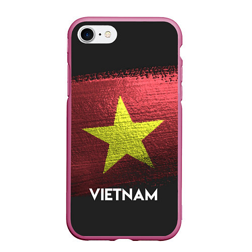 Чехол iPhone 7/8 матовый Vietnam Style / 3D-Малиновый – фото 1