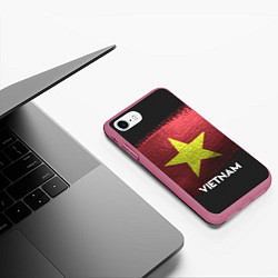 Чехол iPhone 7/8 матовый Vietnam Style, цвет: 3D-малиновый — фото 2