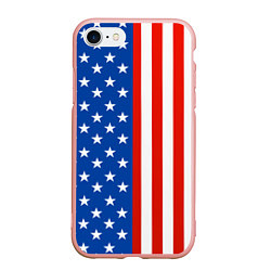 Чехол iPhone 7/8 матовый American Patriot, цвет: 3D-светло-розовый