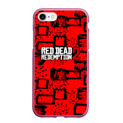 Чехол iPhone 7/8 матовый Red Dead Redemption 2 / 3D-Малиновый – фото 1