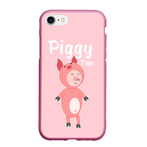 Чехол iPhone 7/8 матовый Piggy Time / 3D-Малиновый – фото 1