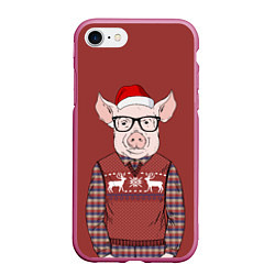 Чехол iPhone 7/8 матовый New Year: Pink Piggy