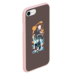 Чехол iPhone 7/8 матовый Deku & Shouto, цвет: 3D-светло-розовый — фото 2