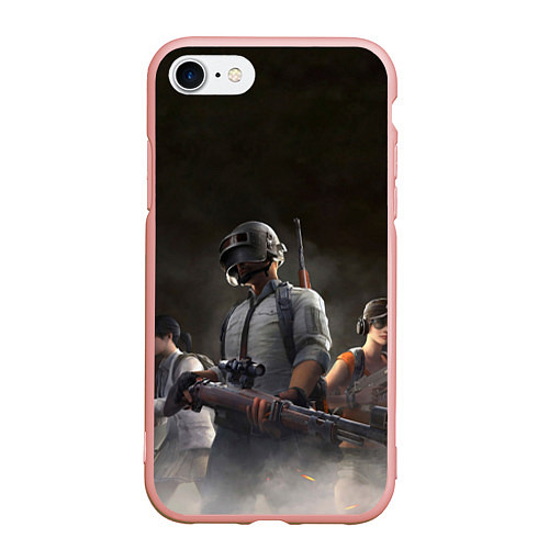 Чехол iPhone 7/8 матовый PUBG Soldier / 3D-Светло-розовый – фото 1