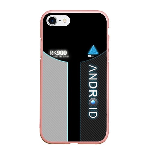 Чехол iPhone 7/8 матовый Detroit: Android RK900 / 3D-Светло-розовый – фото 1