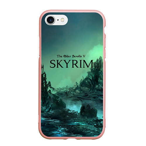 Чехол iPhone 7/8 матовый SKYRIM / 3D-Светло-розовый – фото 1