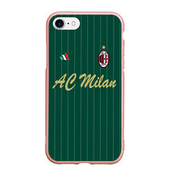 Чехол iPhone 7/8 матовый AC Milan: Green Form, цвет: 3D-светло-розовый