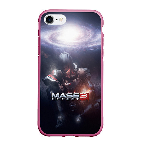 Чехол iPhone 7/8 матовый Mass Effect 3 / 3D-Малиновый – фото 1