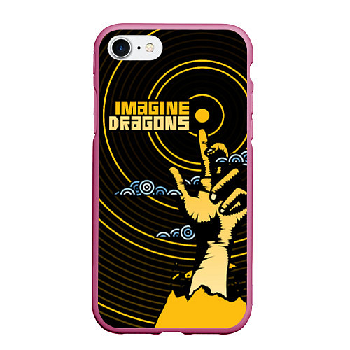 Чехол iPhone 7/8 матовый Imagine Dragons: Vinyl / 3D-Малиновый – фото 1