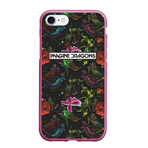 Чехол iPhone 7/8 матовый Imagine Dragons: Ink / 3D-Малиновый – фото 1