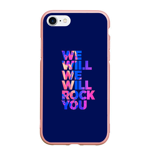 Чехол iPhone 7/8 матовый Queen We Will Rock You / 3D-Светло-розовый – фото 1