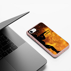 Чехол iPhone 7/8 матовый CS:GO Dark Fire, цвет: 3D-светло-розовый — фото 2
