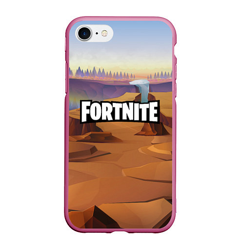 Чехол iPhone 7/8 матовый Fortnite: Dust View / 3D-Малиновый – фото 1