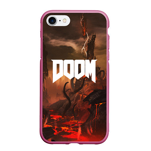 Чехол iPhone 7/8 матовый DOOM: Eternal / 3D-Малиновый – фото 1