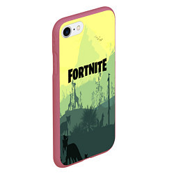 Чехол iPhone 7/8 матовый Fortnite: Light Forest, цвет: 3D-малиновый — фото 2