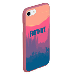 Чехол iPhone 7/8 матовый Fortnite: Pink Sunrise, цвет: 3D-малиновый — фото 2