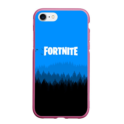 Чехол iPhone 7/8 матовый Fortnite: Sky Forest / 3D-Малиновый – фото 1