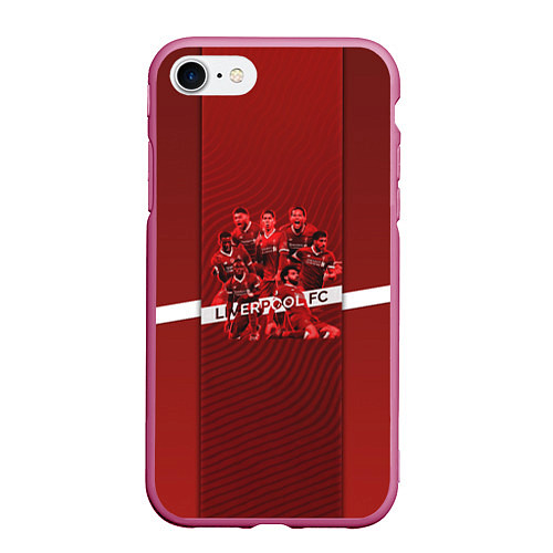 Чехол iPhone 7/8 матовый Liverpool FC / 3D-Малиновый – фото 1