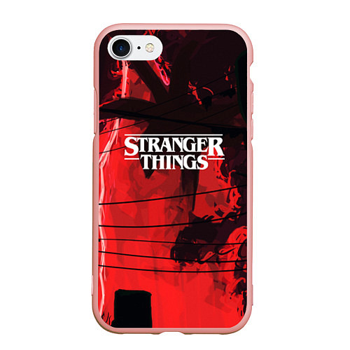 Чехол iPhone 7/8 матовый Stranger Things: Red Dream / 3D-Светло-розовый – фото 1