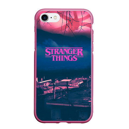 Чехол iPhone 7/8 матовый Stranger Things: Pink Heaven / 3D-Малиновый – фото 1