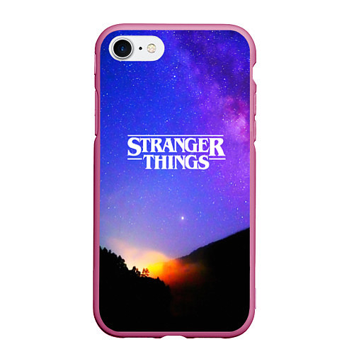 Чехол iPhone 7/8 матовый Stranger Things: Space Rising / 3D-Малиновый – фото 1