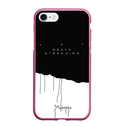Чехол iPhone 7/8 матовый Death Stranding: Black & White / 3D-Малиновый – фото 1
