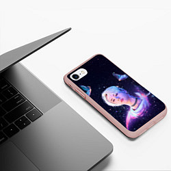 Чехол iPhone 7/8 матовый BTS DNA, цвет: 3D-светло-розовый — фото 2