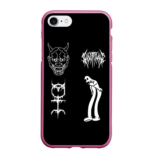 Чехол iPhone 7/8 матовый Ghostemane: Mercury Sign / 3D-Малиновый – фото 1