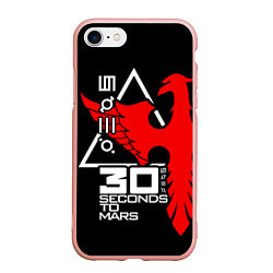 Чехол iPhone 7/8 матовый 30 Seconds to Mars, цвет: 3D-светло-розовый