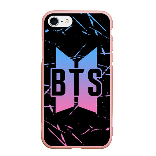 Чехол iPhone 7/8 матовый BTS: Love Yourself / 3D-Светло-розовый – фото 1