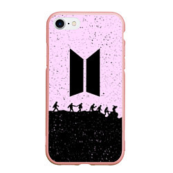 Чехол iPhone 7/8 матовый Bangtan Boys, цвет: 3D-светло-розовый