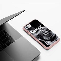 Чехол iPhone 7/8 матовый Slipknot Death, цвет: 3D-светло-розовый — фото 2